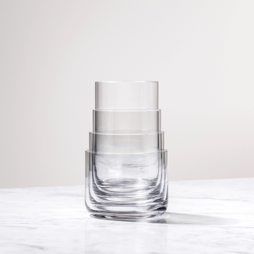 4 verres en cristal aarke emboîtées