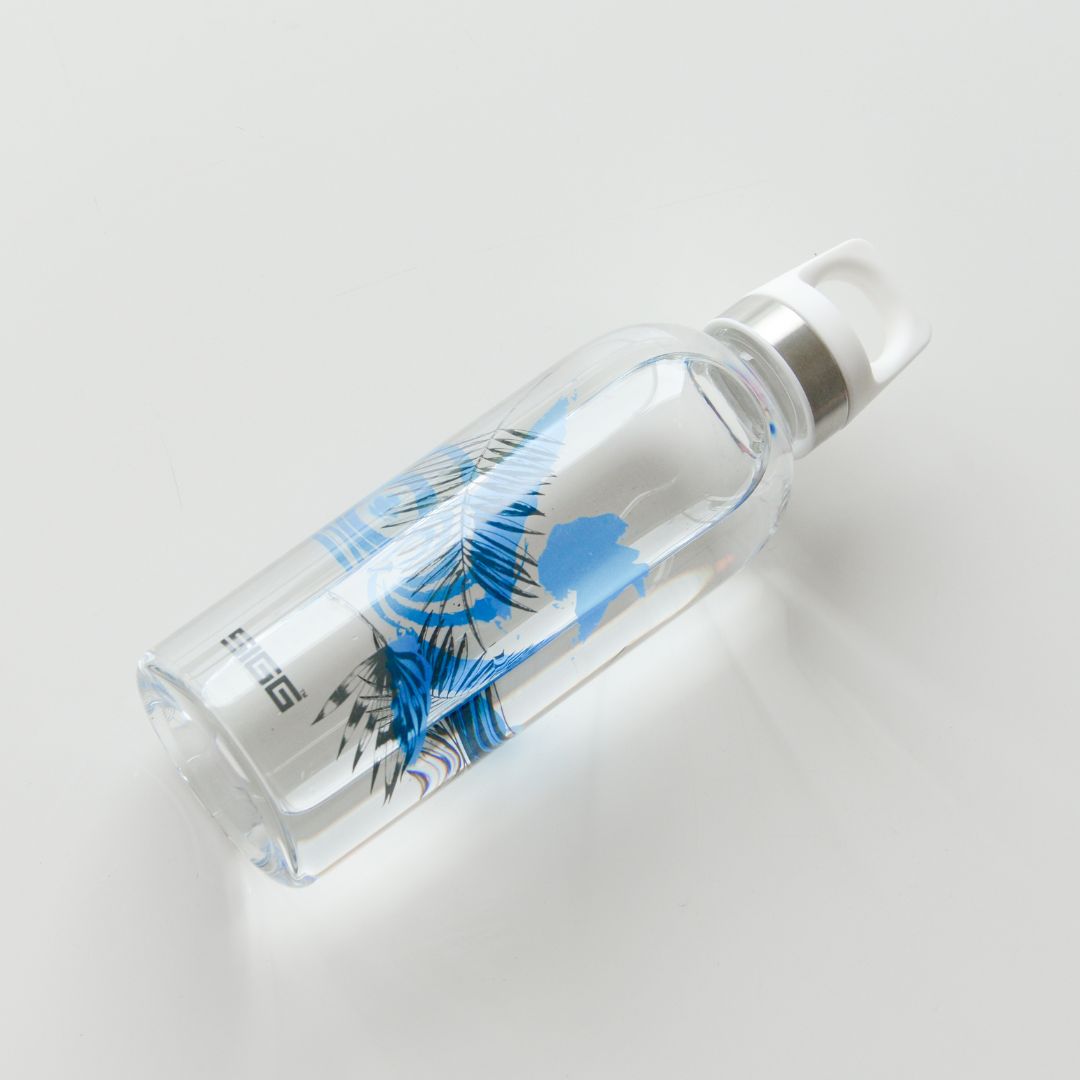 une gourde de la marque sigg modèle leaves allongée